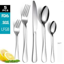 Dinnerware Sets Silverware TablewareSe Set 18/10 Stainless Steel Cutlery Rose Gold Fork Spoon Knife 4pcs Mirror Polished