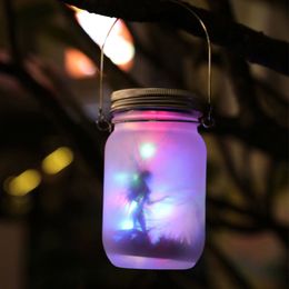 Garden Decorations Solar Fairy Lantern Lights Outdoor Christmas Wedding Birthday Party Decor Mason Jar Patio Lamp Hanging Light 230717