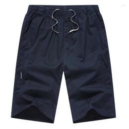 Men's Pants Summer Casual Capris Thin Cotton Solid Loose Straight Tube Work Shorts Street Sports Running Mens Middle