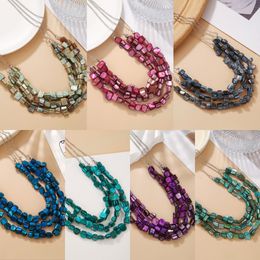 Estilo étnico retrô jóias de casamento de noiva pingente feminino roxo cristal coral colar miçangas africanas bijoux femme boêmio