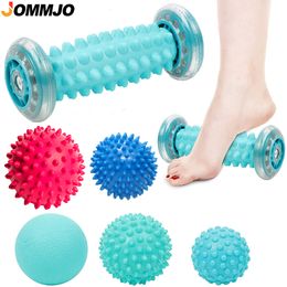 Massage Stones Rocks Foot Roller Spiky Ball Therapy Set Manual Massager for Plantar Fasciitis Arch Pain Trigger Point 230801