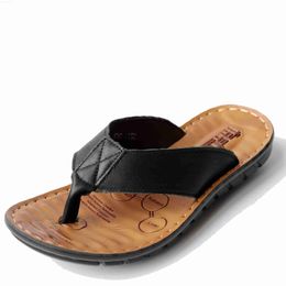 Slippers 2021 Men Leather Flip Flops Summer Light Men's Casual Shoes Non-Slip Outdoor Men Slippers for Slats Sports Beach L230718