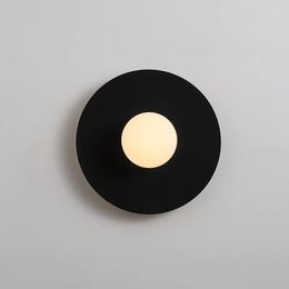Wall Lamp Nordic Chandelier Bedroom Living Room Sconce Simple Modern Round Black White LED Lighting Aisle Corridor Ceiling