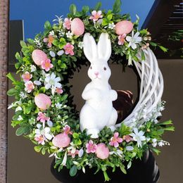 Decorative Flowers Hanging Decoration Home Decor Easter Wreath Flat Printing Egg Garland Pendant