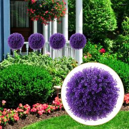 Decorative Flowers 2 Pcs Fake Grass Ball Artificial Balls Indoor Plants Window Plastic Simulated Topiary