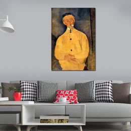 Female Figure Abstract Canvas Art Constant Leopold Amedeo Modigliani Painting Hand Painted Artwork Bedroom Decor