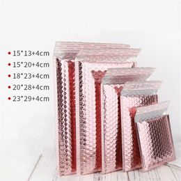 Rose Gold Bubble Mailers Packaging Bags Waterproof Shockproof Envelopes Mailers with Self Seal Adhesive Multisize316e