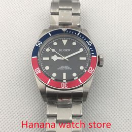 Wristwatches 41mm Sapphire Crystal Face Red Black Blue Luminous Dial Polished Bracelet Automatic Men's Watch NH35A PT5000 Movement