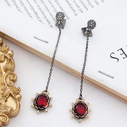 Stud Earrings European And American Designers Fashion Sunflower Red Stone Jewellery For Woman 2023 Trend