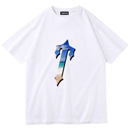 Stylish Luxury designer man shirt letter High Quality TRAPSTAR short sleeve shirts popular new mens t shirt casual designer cotton Brand colour off white t shirt