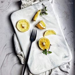 Plates Marble Cheese Cutting Boards Decorative Ceramic Pastry Plate Serving Tray Chopper Chopping Mad Pad Grey Large