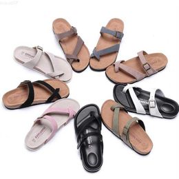 Slippers COSMAGIC 2021 New Summer Unisex Beach Cork Slippers Casual Women Men Nubuck Leather Solid Colour Non-slip Flip Flops Shoe L230718