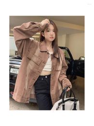 Women's Jackets NiceMix Women Denim Jacket American Vintage Outwear 2023 Fashion Simple Temperament Top Versatile Couple Streetwear