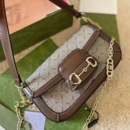 Fashion Designer Purse Luxury Chain Bag Woman Shoulder Bag High Quality Brown Leather Womens Retro Saddle Fashion Crossbody Bag