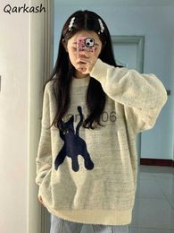 Women's Sweaters Cats Pullovers Women Loose Harajuku Elegant Sweet Cute Long Sleeve Sweaters Streetwear Pull Femme Ropa Mujer Clothing Knitted J230718