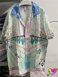 Mens Casual Shirts Casablanca Racing Shirt 1 Silk Grand Prix High Quality Hawaiian CASA Short Sleeve 230718