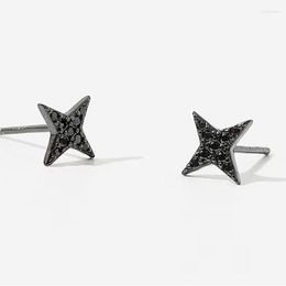 Stud Earrings Simple Small Star Exquisite Charm Black Golden Piercing Jewellery For Women Party Punk Accessories Birthday Gifts