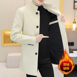 Men's Wool Blends 2022 Winter Long Wool Blends Jackets Men Thicken Keep Warm Woolen Jacket Casual Business Trench Coat Windbreaker Men Clothing HKD230718