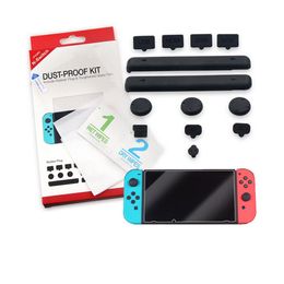 Dust proof Rubber Plug Thumbstick Cover Accessories Fit for Switch Game Tempered Glass Screen Protector for Switch349O
