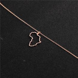 Outline Africa Map Necklace Country of South African Map Necklace Simple Adoption Ethiopia Africa Continent Necklaces jewelry237V