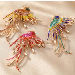 Brooches MITTO DESIGNED FASHION JEWELRIES AND HIGH ACCESSORIES MULTI-COLOR RHINESTONES PAVED PHOENIX BIRD DRESS BROOCH