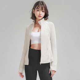 LL-008 Women Slim Fit Full Zip Athletic Define Sports Jacket Long Sleeve with Pockets and Thumbholes Lightweight Running Track Gym Yoga Pullover New trend 556ess