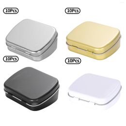 Storage Bottles 10Pcs Rectangular Empty Hinged Tins Mini Portable Box With Lid Multi-Purpose Small Containers