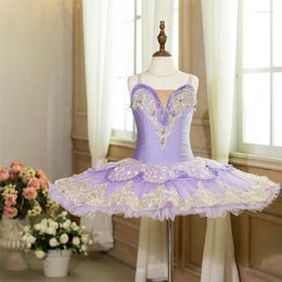 Stage Wear Coming Custom Size Colour Performance Dance Kids Girls 7 Layers Pre-professional Purple Ballet Tutu