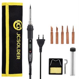 JCD soldering iron 80W temperature adjustable Welding Solder tools solder irons kit pure copper tips Ceramic heater set266M