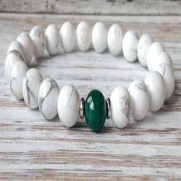 SN1074 2016 Mens Yoga Bracelet Howlite Malachite Bracelet Natural Stone Mala Beads Jewelry Whole3475