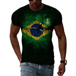 Fashion Brazil Style Cool T-shirts Summer Casual Personality 3D Printed Creative Graphic Tees New Round Neck Short Sleeve Tops