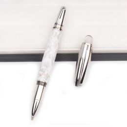 PURE PEARL White star crystal head Fountain Rollerball Ballpoint pen quality Luxury acrylic barrel Classic Stationery with Serial 357T
