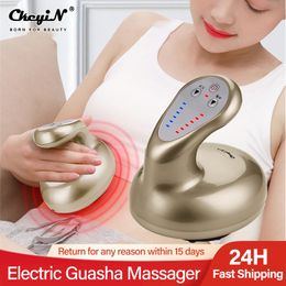 Face Massager USB Rechargeable Body Guasha Scraping Massager Stimulate Acupoints Cup Suction Meridian Dredge Massage Therapy Slimming Device 230718