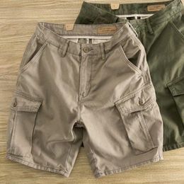 Men's Shorts Cargo Pants For Men Clothing High Street Vintage Multi Pocket Casual Straight Sweatpants Mens