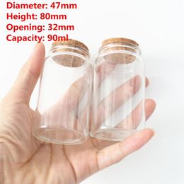 Storage Bottles 6 Pcs/set 31 47 80mm 90ml Glass Bottle With Cork Test Tube Tiny Containers Small Jars Spice Stopper Vial