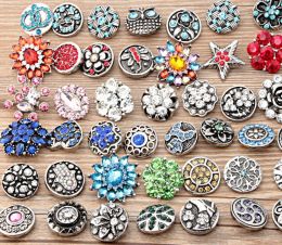 wholesale 100pcs/Lot bulk lot mix styles Ginger Fashion 18mm metal rhinestone diy snaps button Snap Jewellery Brand New