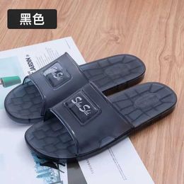 Slippers Men's Summer Open Toe One Word Casual Slippers Non Slip Anti Odor Home Casual Slippers Were Resistant Bathroom Crystal Slippers L230718