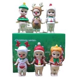 Action Toy Figures 6pcs/set Sonny 2nd generation Christmas Pvc Kawaii Chocolate Easter Halloween Mini Collectible Model Kids Toys Doll Gift