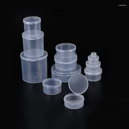 Aufbewahrungsflaschen, rund, Kunststoff-Hardware-Gehäuse, Perlenbehälter, Schmuck-Organizer, kleine Box, Chip