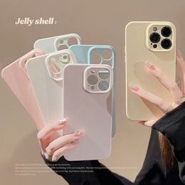 Simple solid color phone case suitable for 14 promax 13 suitable for 11 bright surface 12