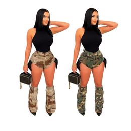 NEW Designer Camo Shorts Summer Women Camouflage Shorts 2pcs Suits Casual Personalized Short Pants Street Wear Bulk Items Wholesale Clothes 10033