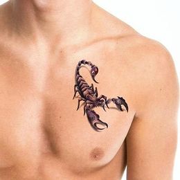 Men Women Fashion Cool Funny 3D Scorpion King Temporary Waterproof Tattoo Sticker Flowers Totem Animal Fake Tattoos for Party