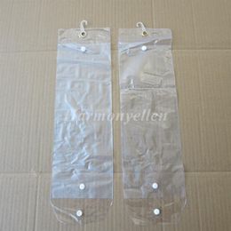30pcs lot 20inch-24inch plastic pvc bags for packing hair extension transparent packaging bags with Button309L