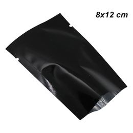 8x12 cm 200 Pcs Black Aluminium Foil Heat Seal Pouch Open Top Foil Mylar Bag Vacuum Sealer Food Preparation Equipment Baggie for Fo262x