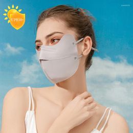 Bandanas Summer Sunscreen Mask Anti-UV Quick-drying Face Cover Women Silk Scarf Breathable Lady Protection Hanging Ear