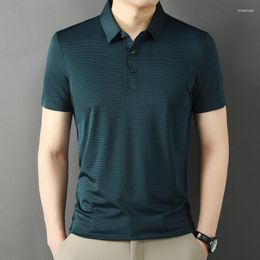 Men's Polos Fashion Solid Polo Shirt Soft Summer Cool Short Sleeve Loose Korean Style For Men Clohing