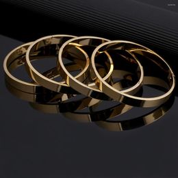 Bangle 4pcs Open Size Women High Polished Simple Gold Colour Plain Bangles Party Dubai Ethiopian Jewellery