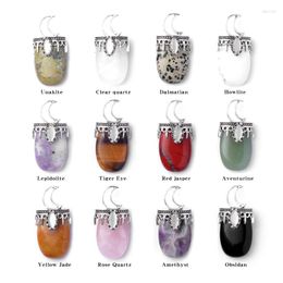 Pendant Necklaces Fine Natural Stone Pendants Sliver Plated Yellow Jade Rose Quartzs For Jewellery Making Diy Women Necklace Gifts