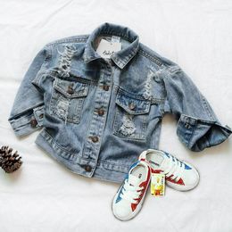 Jackets ANKRT Spring Baby Girl Clothes Autumn Children Clothing Child Outerwear Coat Kids Tops Jeans White Wear Denim
