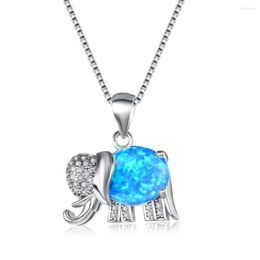 Pendant Necklaces Cute Female Animal Long Necklace Classic Silver Color Chain For Women Dainty Crystal Elephant Wedding